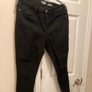 Levi's Denizen Black Skinny Jeans, Sz 14